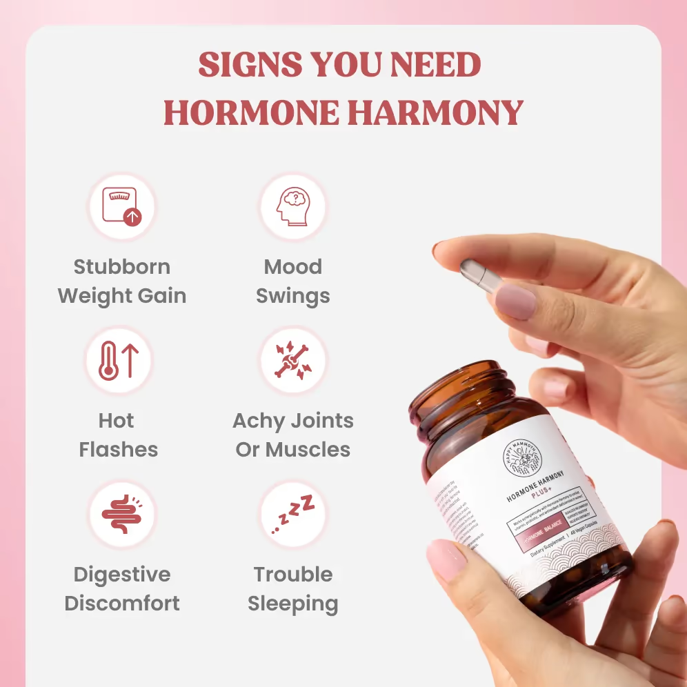 Happy Mammoth | Hormone Harmony Natural Hormonal Support for Women, Relief for Menopause, Perimenopause, Healthy Hormonal Balance, Hot Flashes | 72 Capsules.