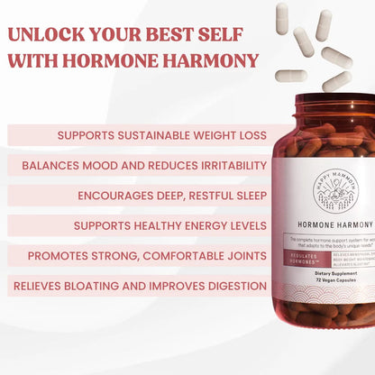 Happy Mammoth | Hormone Harmony Natural Hormonal Support for Women, Relief for Menopause, Perimenopause, Healthy Hormonal Balance, Hot Flashes | 72 Capsules.