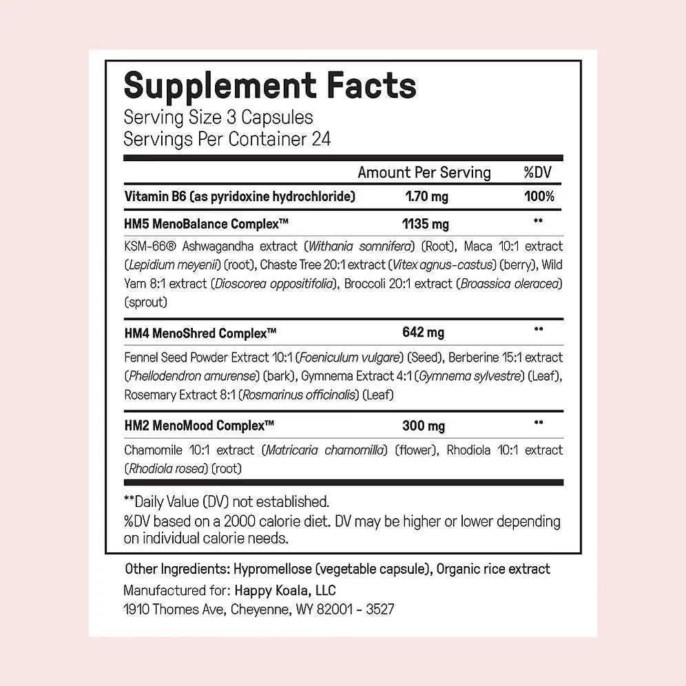 Happy Mammoth | Hormone Harmony Natural Hormonal Support for Women, Relief for Menopause, Perimenopause, Healthy Hormonal Balance, Hot Flashes | 72 Capsules.